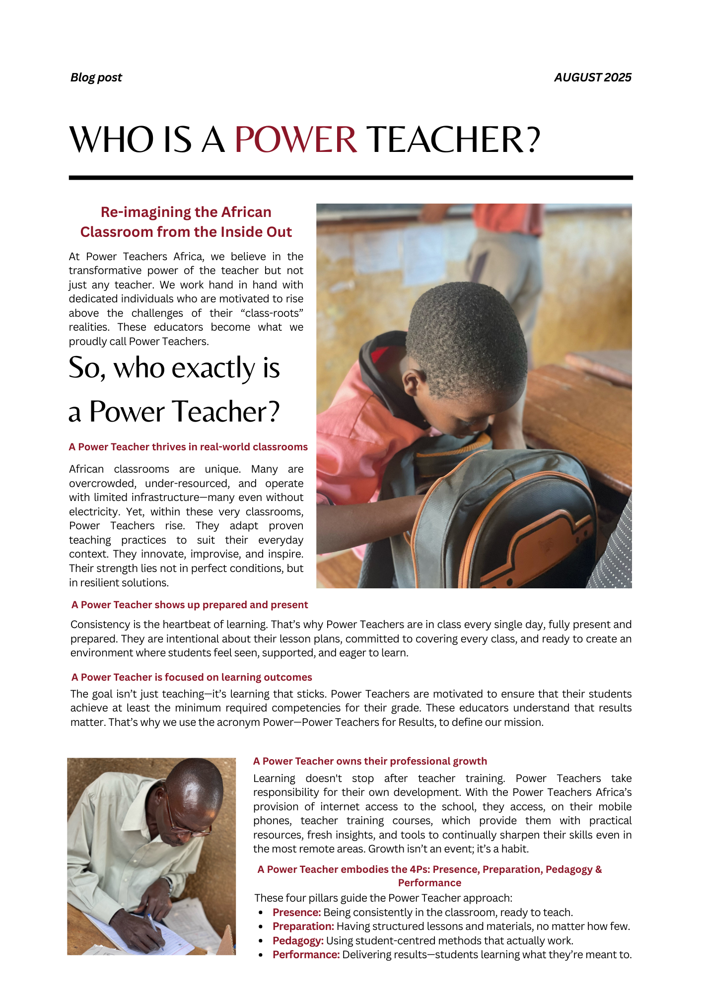 WHO IS A POWER TEACHER?