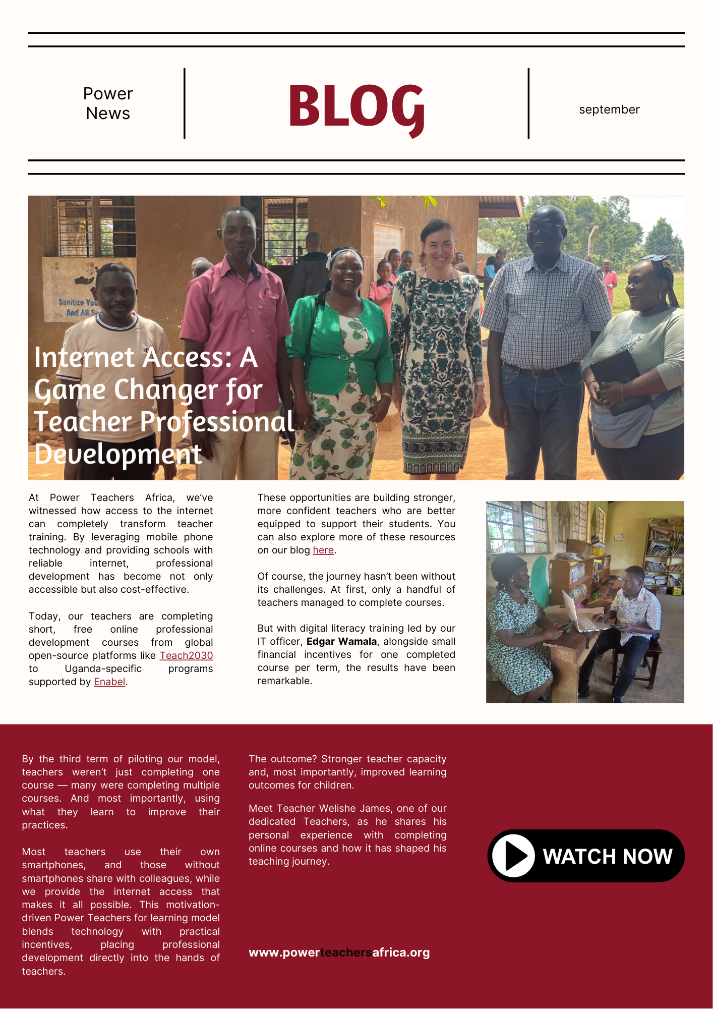 Internet Access: A Game Changer for Teacher Professional Development