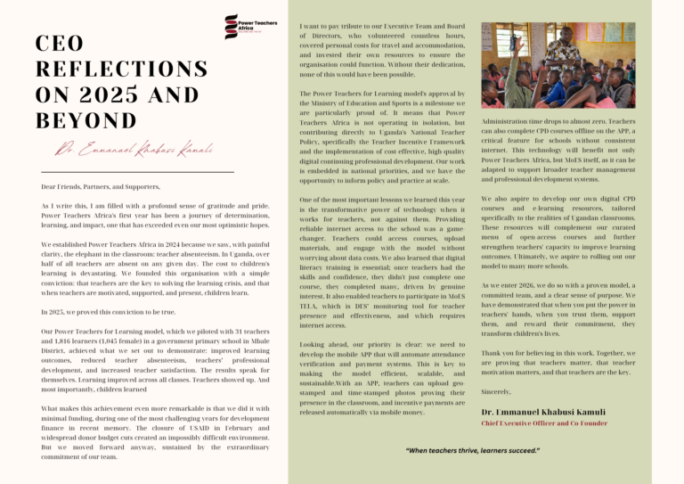 CEO REFLECTIONS ON 2025 AND BEYOND